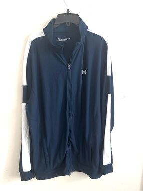 Under armour Men’s Full Zip Navy Fitted XL Mock Neck Lightweight Athleisure